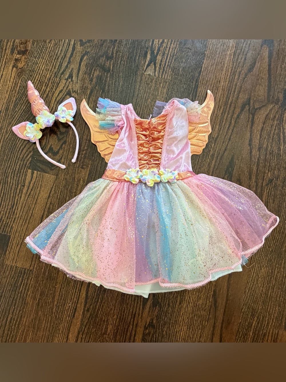 Spirit Halloween Winged Unicorn Rainbow Unicorn Costume with Headband